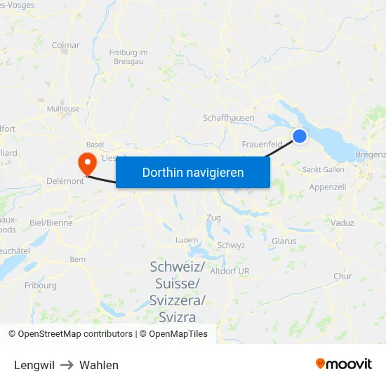 Lengwil to Wahlen map