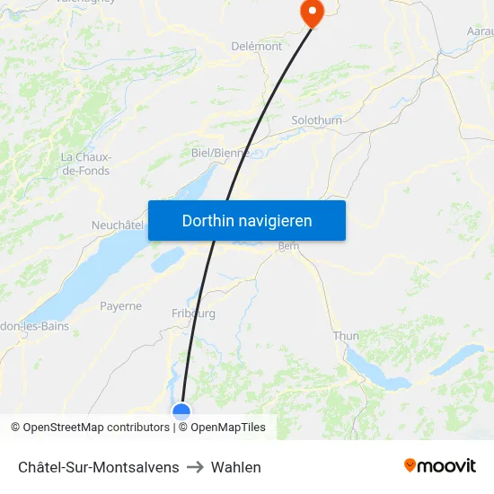 Châtel-Sur-Montsalvens to Wahlen map