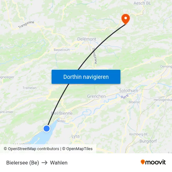 Bielersee (Be) to Wahlen map