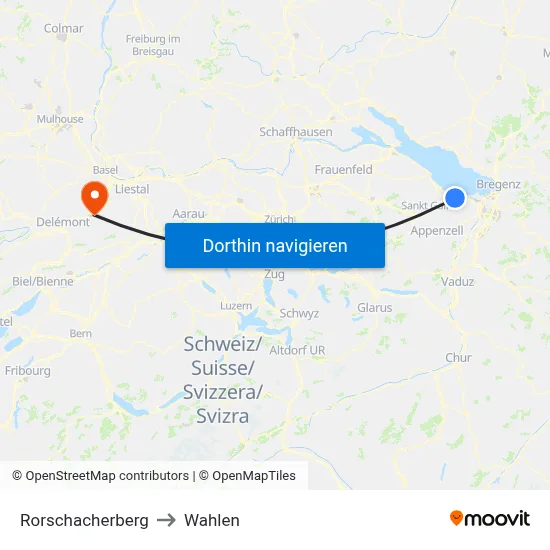 Rorschacherberg to Wahlen map