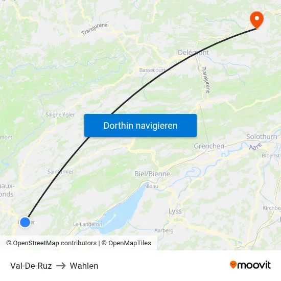 Val-De-Ruz to Wahlen map