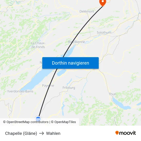 Chapelle (Glâne) to Wahlen map