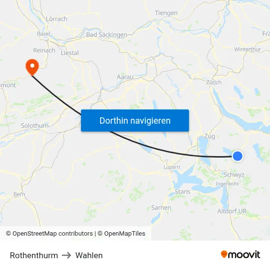 Rothenthurm to Wahlen map