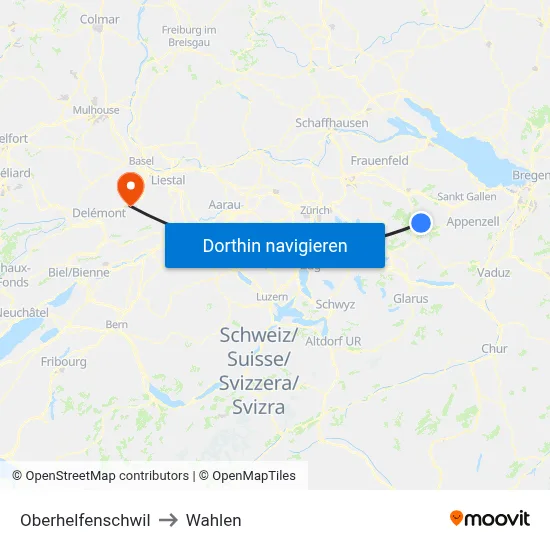 Oberhelfenschwil to Wahlen map