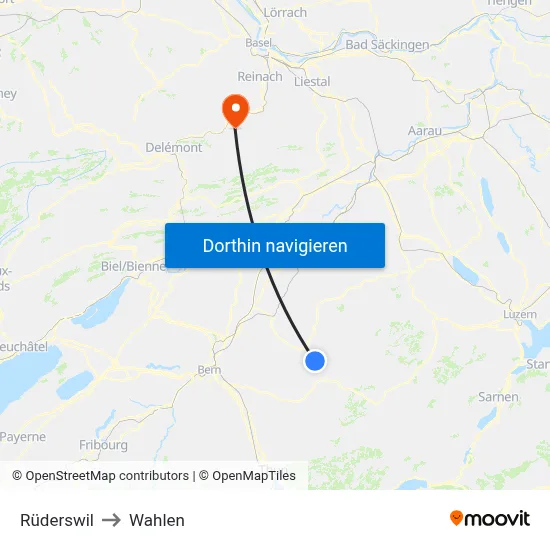 Rüderswil to Wahlen map