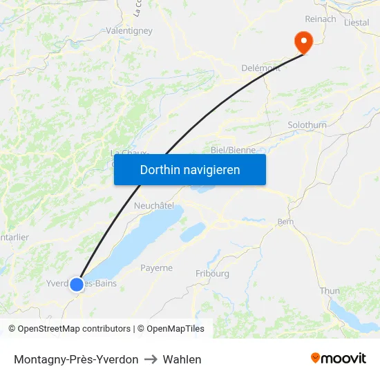Montagny-Près-Yverdon to Wahlen map