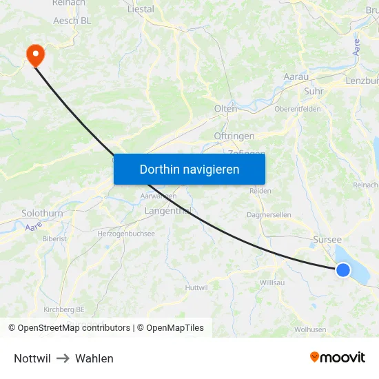 Nottwil to Wahlen map