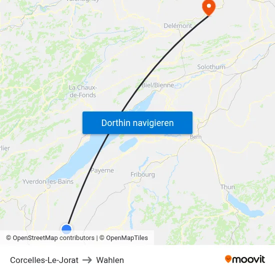Corcelles-Le-Jorat to Wahlen map
