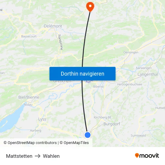 Mattstetten to Wahlen map