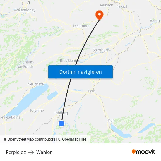 Ferpicloz to Wahlen map