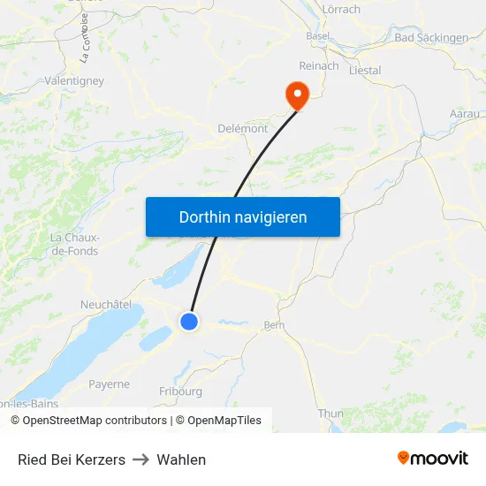 Ried Bei Kerzers to Wahlen map