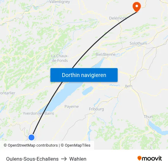 Oulens-Sous-Echallens to Wahlen map