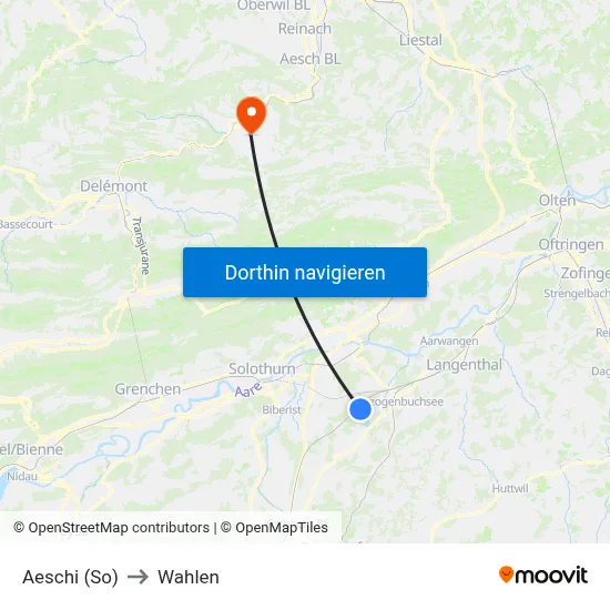 Aeschi (So) to Wahlen map