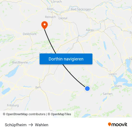 Schüpfheim to Wahlen map
