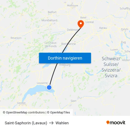 Saint-Saphorin (Lavaux) to Wahlen map