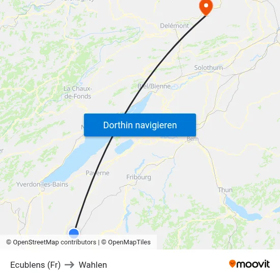 Ecublens (Fr) to Wahlen map