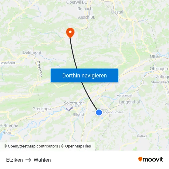 Etziken to Wahlen map