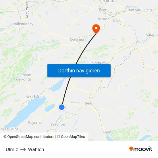 Ulmiz to Wahlen map