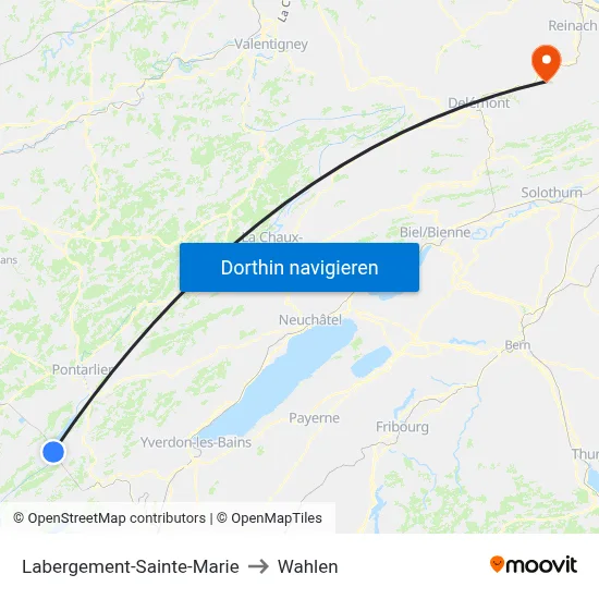 Labergement-Sainte-Marie to Wahlen map
