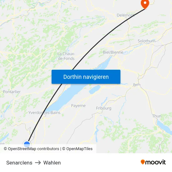 Senarclens to Wahlen map