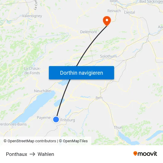 Ponthaux to Wahlen map