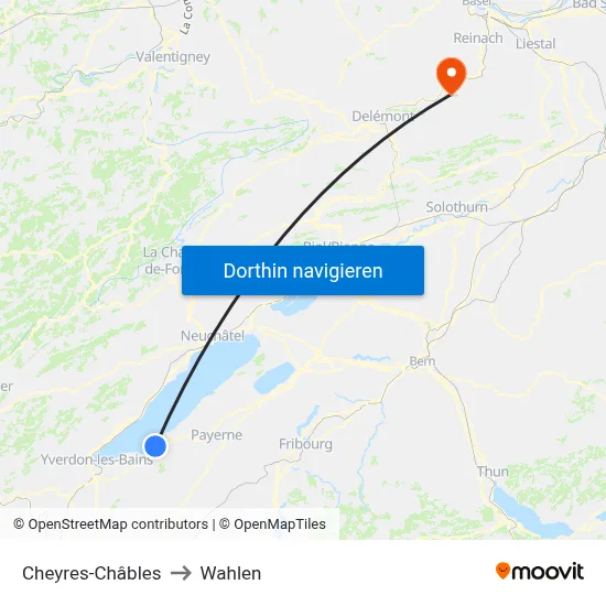 Cheyres-Châbles to Wahlen map