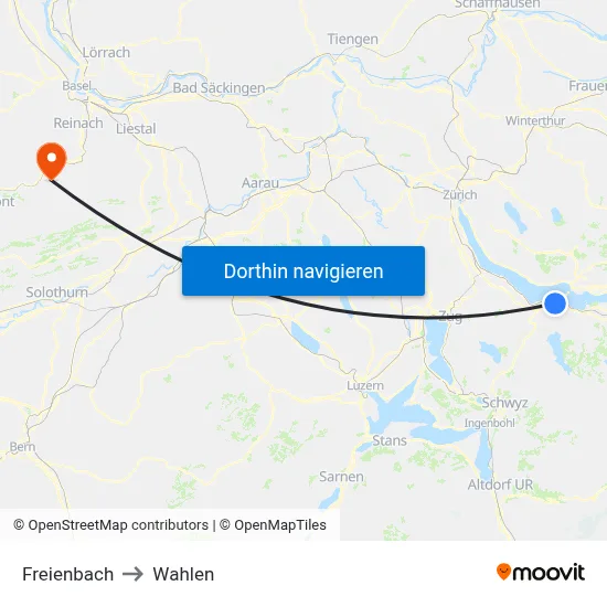 Freienbach to Wahlen map