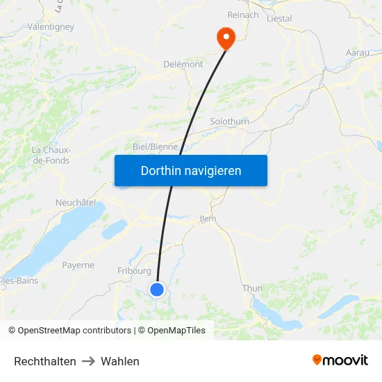 Rechthalten to Wahlen map