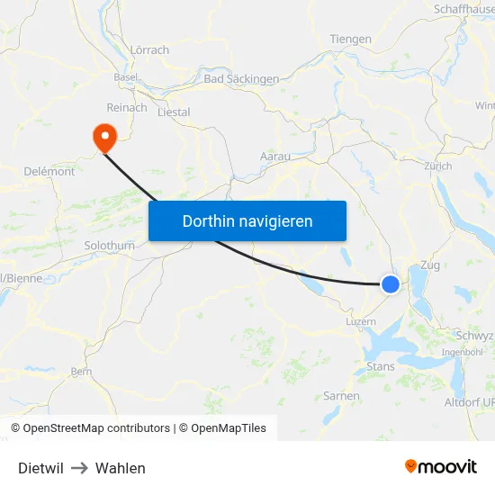 Dietwil to Wahlen map