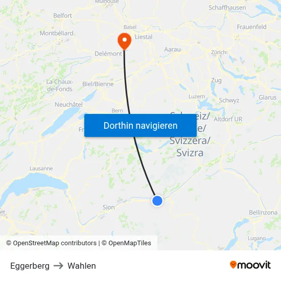 Eggerberg to Wahlen map
