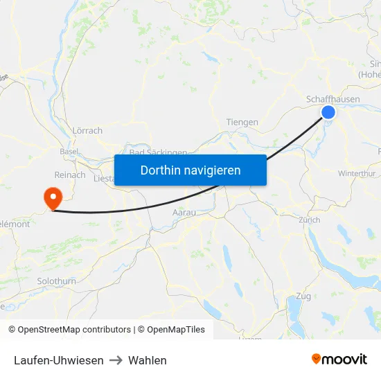 Laufen-Uhwiesen to Wahlen map