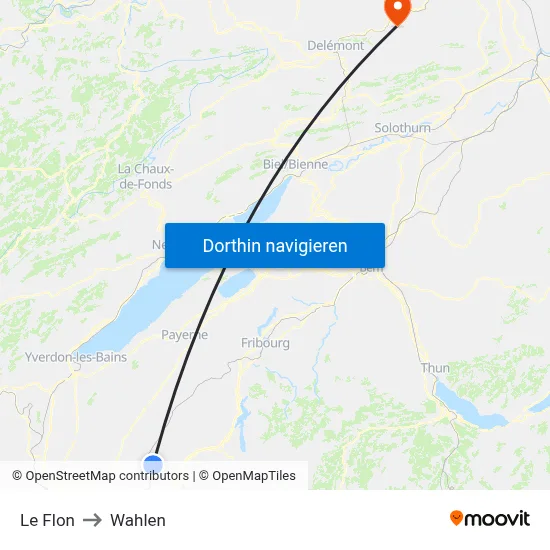 Le Flon to Wahlen map