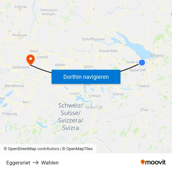 Eggersriet to Wahlen map