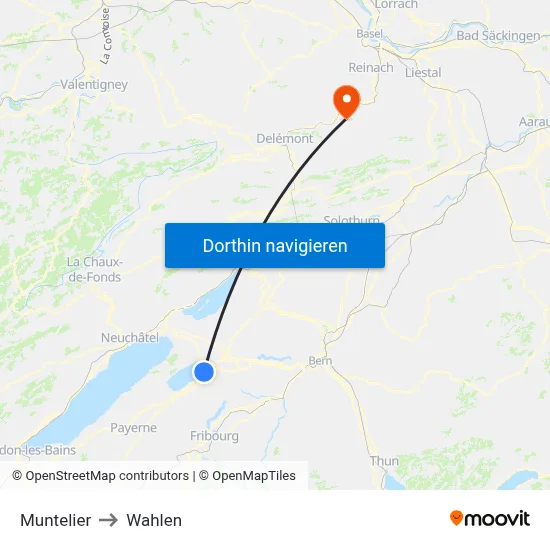 Muntelier to Wahlen map