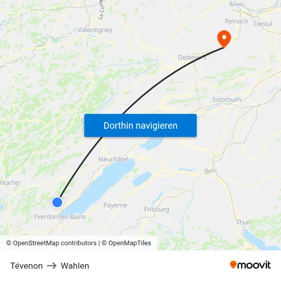 Tévenon to Wahlen map