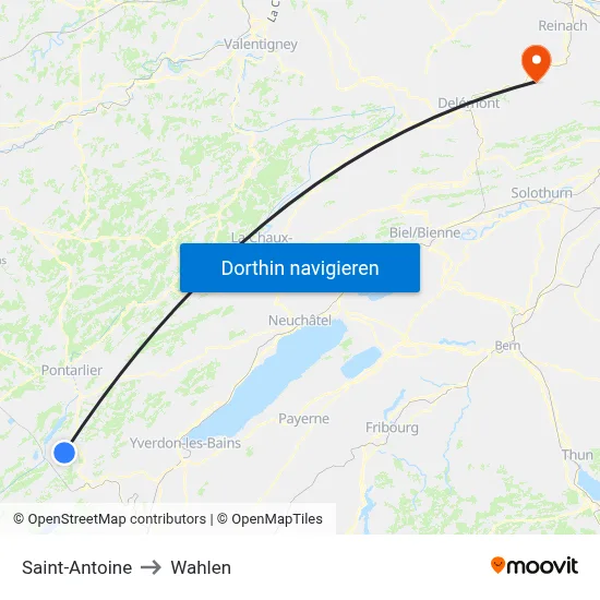 Saint-Antoine to Wahlen map