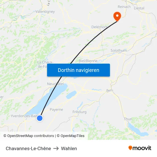 Chavannes-Le-Chêne to Wahlen map