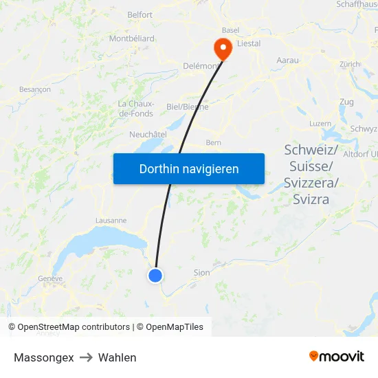 Massongex to Wahlen map
