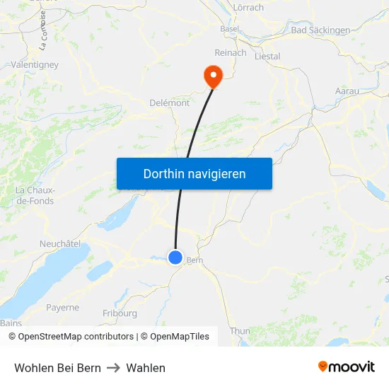 Wohlen Bei Bern to Wahlen map