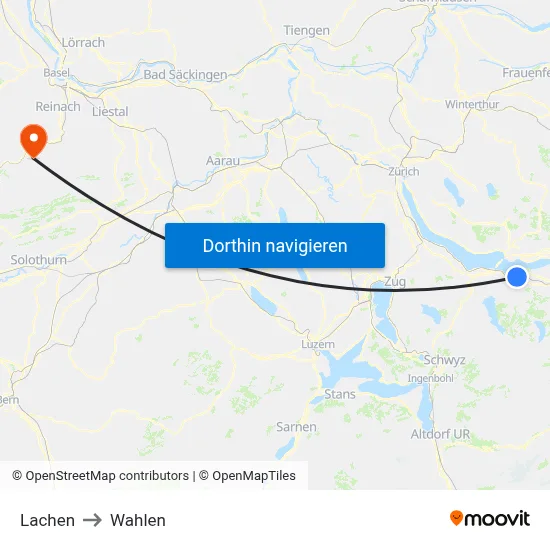 Lachen to Wahlen map