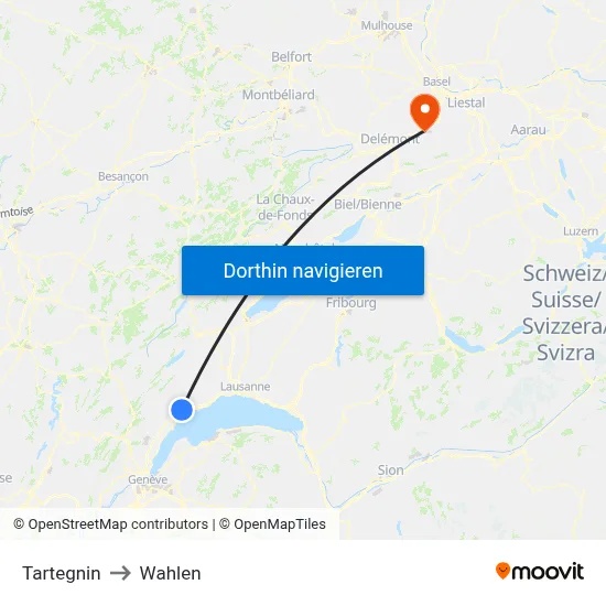Tartegnin to Wahlen map