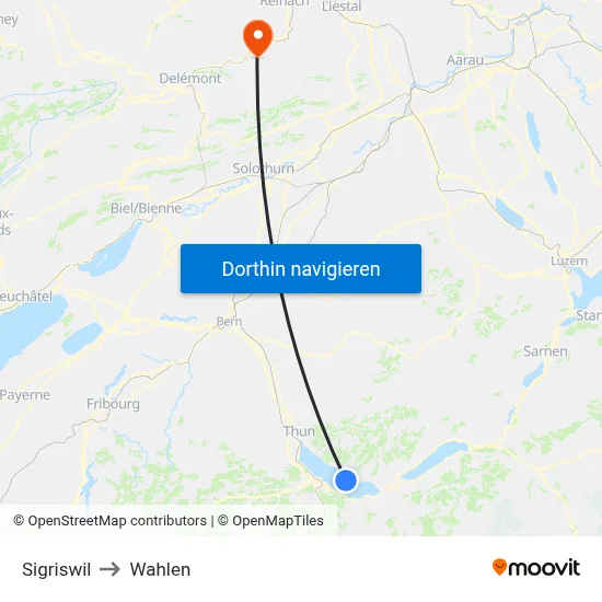 Sigriswil to Wahlen map