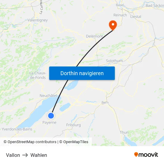 Vallon to Wahlen map