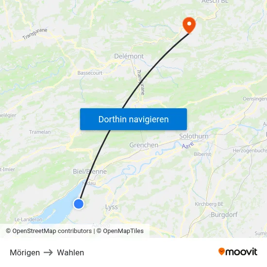 Mörigen to Wahlen map