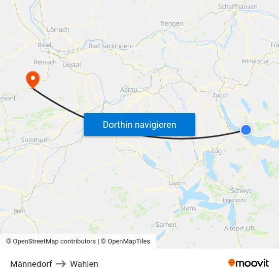 Männedorf to Wahlen map