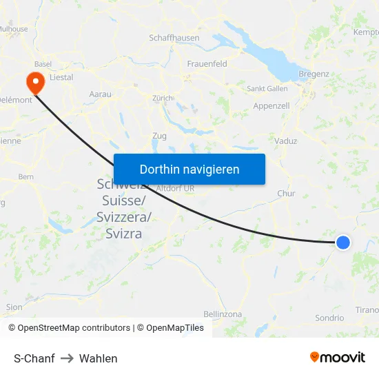 S-Chanf to Wahlen map