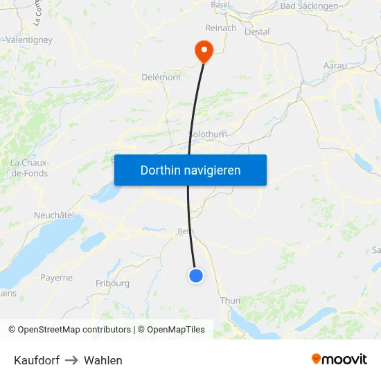 Kaufdorf to Wahlen map
