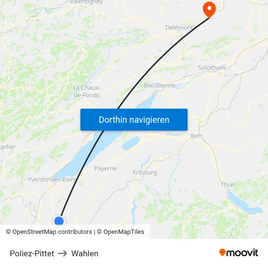 Poliez-Pittet to Wahlen map