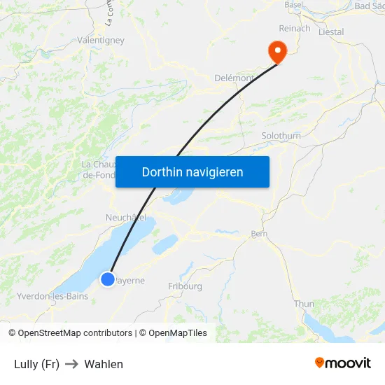 Lully (Fr) to Wahlen map