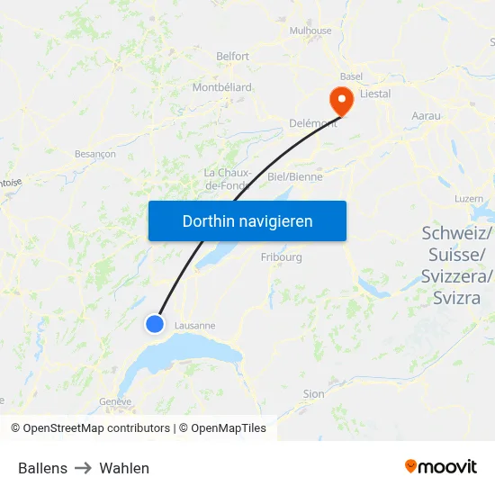 Ballens to Wahlen map